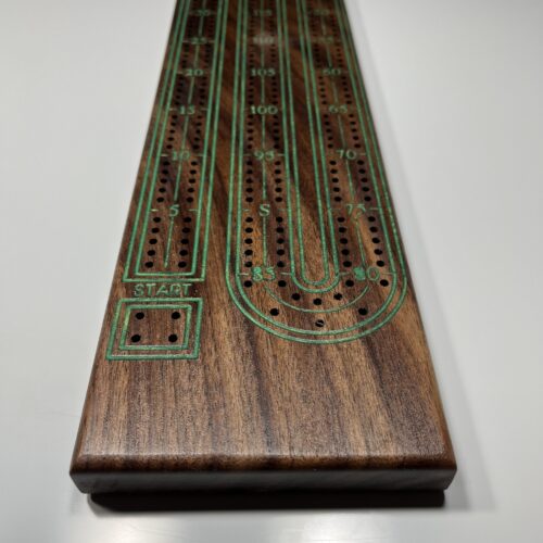 Cribbage Boards-Walnut/Epoxy-Green