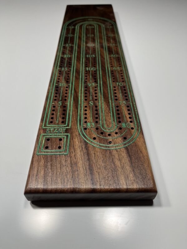 Cribbage Boards-Walnut/Epoxy-Green