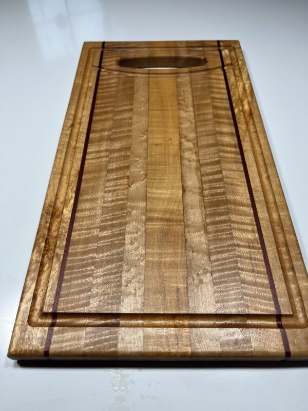IMG_4896 Maple/Blood Wood 2 Stripe 9"x16.5" x 3/4" SKU #2
